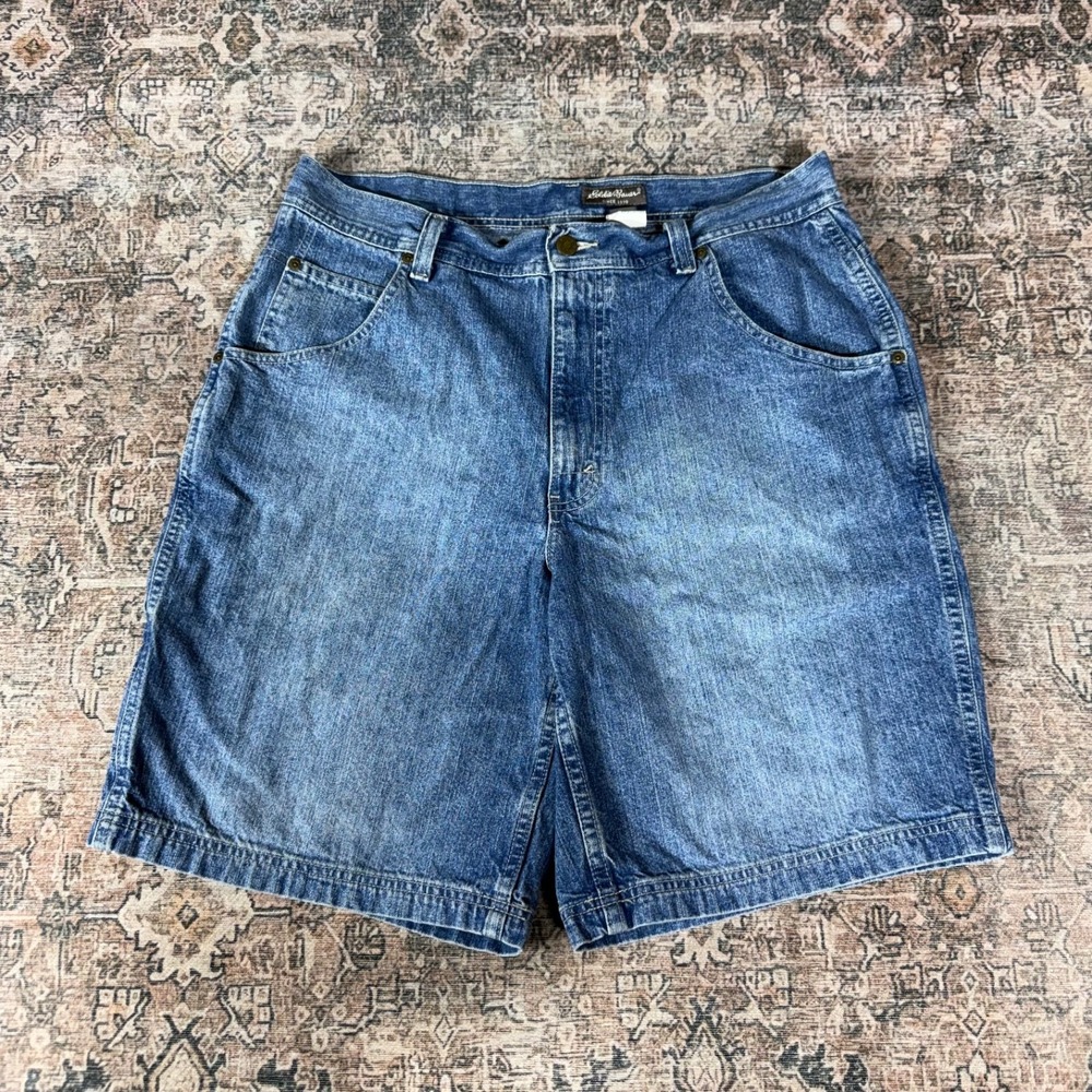 2000s Eddie‎ Bauer Carpenter Baggy Jorts Size 35 - Picture 2 of 6